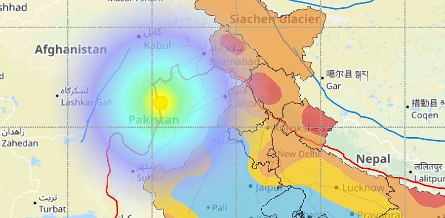 NCS : As per India's National Center for Seismology (NCS), the earthquake of Magnitude 5.8 occurred at 12:58 pm (IST) in Pakistan at a depth of 33 kilometres.  

